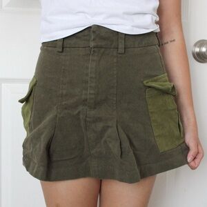 Olive Green Women's Cargo Mini Skirt